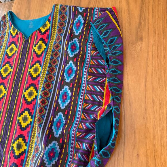 J Peterman Kaftan Size L/XL Cotton Stripe Southwest Tribal Boho Hippie Maxi - Picture 4 of 16